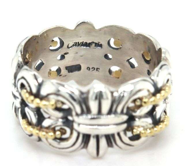 Lagos Fleur De Lis 2 tone wide band