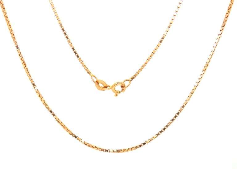 14kt Yellow gold box chain necklace