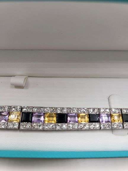 Eyecatching Multicolored diamond Tennis Bracelet