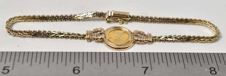 Fabulous 14K Yellow Gold Gold Coin Bracelet