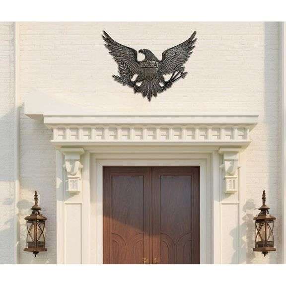 Cast Iron Eagle Wall Decor with Shield