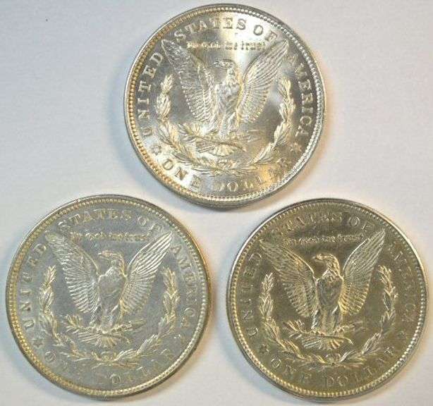 Real flashy-white top end 1921 P-D-S Morgan Silver Dollars