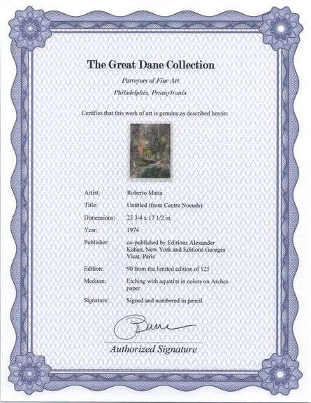 Exclusive Roberto Matta Signed Etching & Aquatint, 1974