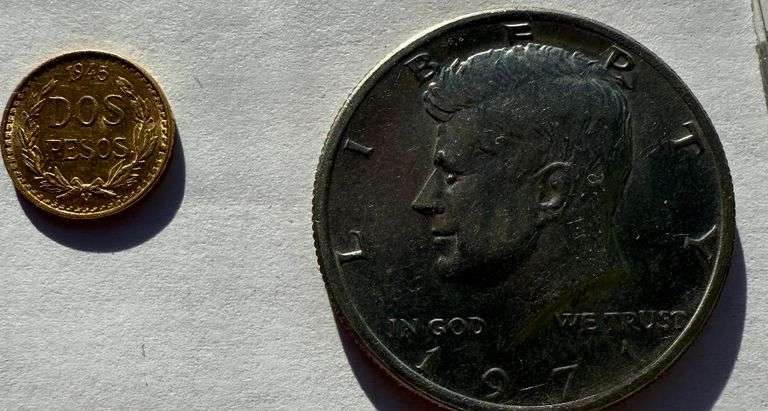 BU 1945 Mexico Gold 2 Pesos