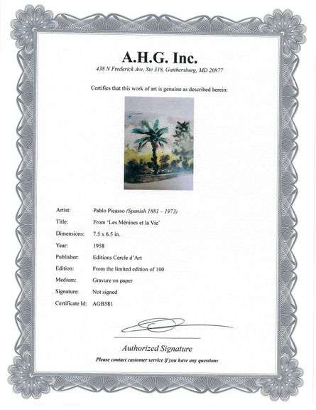 A remarkable Deluxe Edition of Les Ménines et la Vie by Pablo Picasso, published in Paris by Cercle 