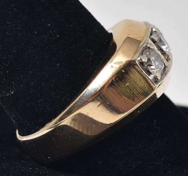 Charming 10K Yellow Gold Approx. 0.99CTw Diamond Men's Ring