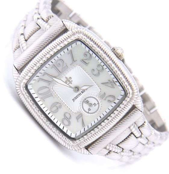 Judith Ripka Square Mother of Pearl Dial Watch