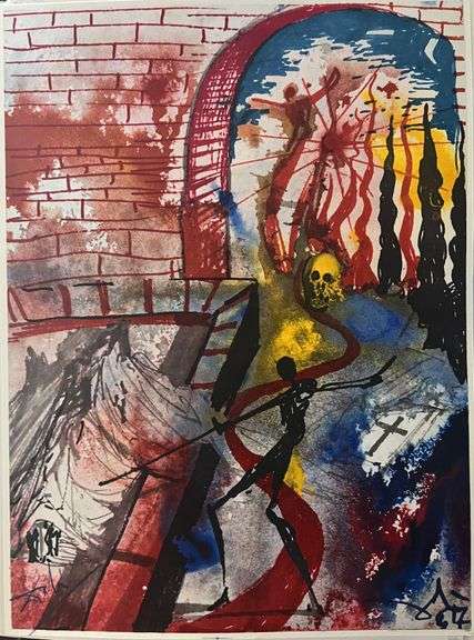 Original plate Signed Salvador Dalí Lithograph from the Romeo & Juliet Rizzoli Edition, Milan 1975