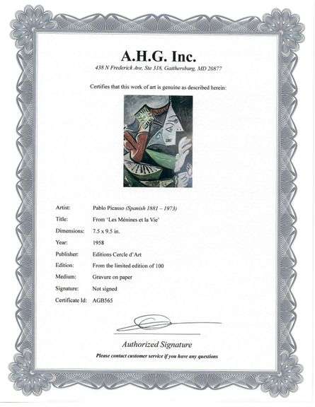 A remarkable Deluxe Edition of Les Ménines et la Vie by Pablo Picasso, published in Paris by Cercle