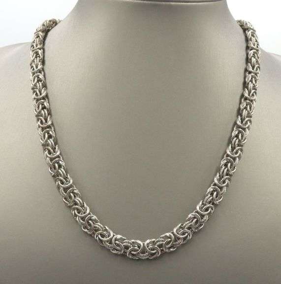 Italian fancy link chain necklace in 925 sterling silver