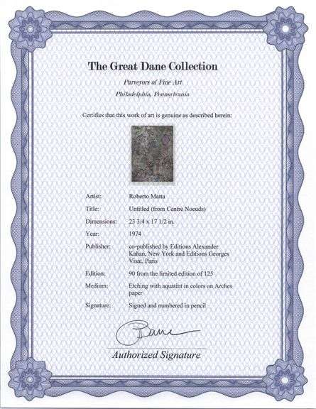 Exclusive Roberto Matta Signed Etching & Aquatint, 1974