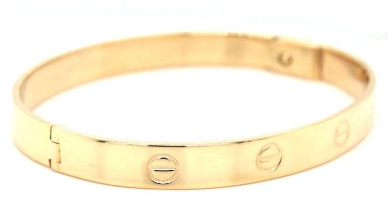 14kt Yellow gold love style bangle bracelet