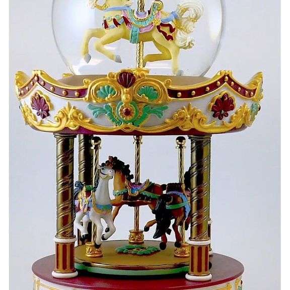 Revolving Carousel Musical Water Globe