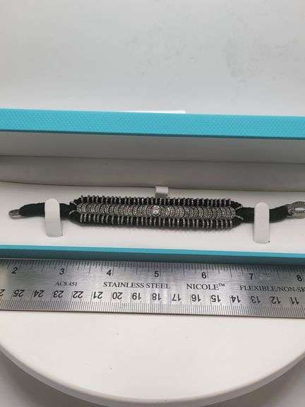 New! +10 ctw all natural diamond  weaved on fabric bracelet