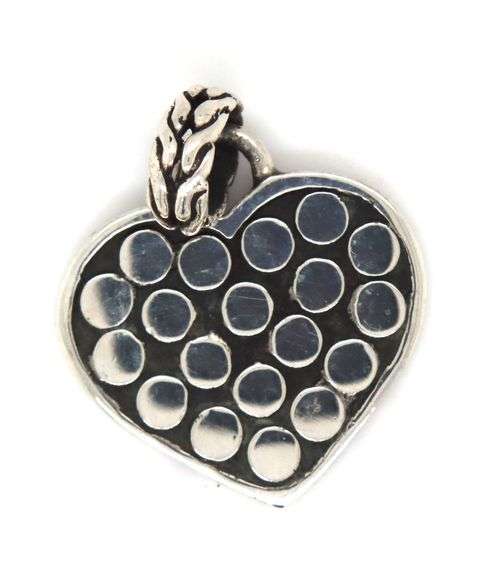 John Hardy 2 tone dot heart pendant in 925 sterling silver