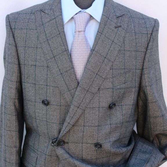 Stylish Double Breasted Flannel Comfort Fit Suit, Made in Italy