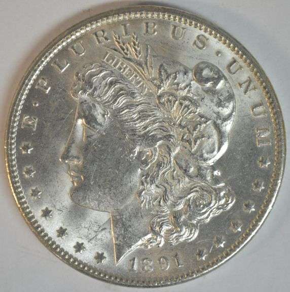 Choice BU 1891-P Morgan Silver Dollar. Lustrous