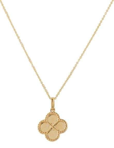 New 0.25ctw Diamond Fluted Clover Pendant Necklace in 14K