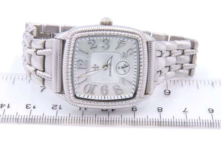 Judith Ripka Square Mother of Pearl Dial Watch