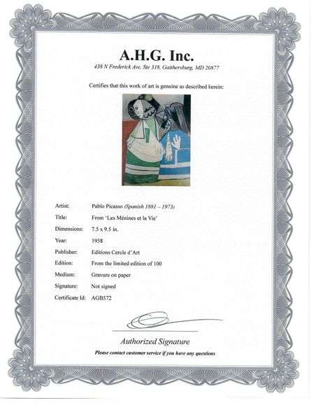 A remarkable Deluxe Edition of Les Ménines et la Vie by Pablo Picasso, published in Paris by Cercle