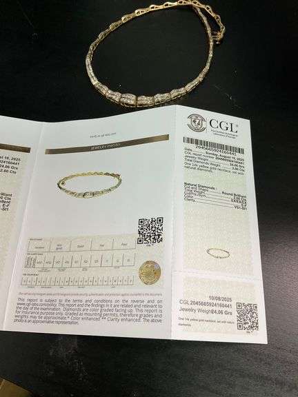 CERTIFIED 14K YELLOW GOLD DIAMOND NECKLACE