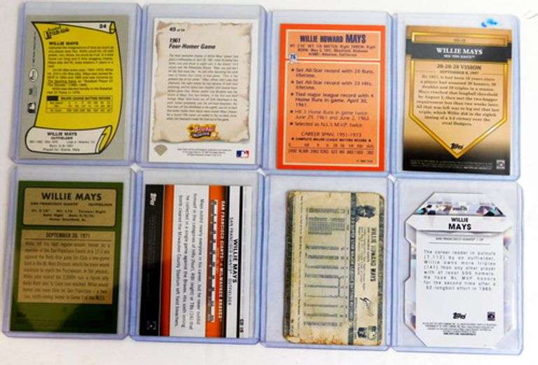 8 Willie Mays Baseball Cards