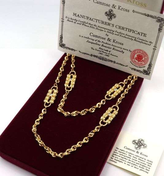 Camrose & Cross Jackie Kennedy State dinner gold tone crystal necklace