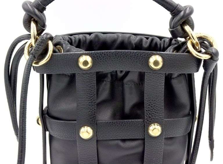 Ferragamo black leather Cage bucket