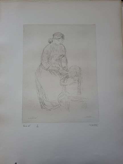 Investment! Very collectable remarkable limited edition Pierre-Auguste Renoir signed in the stone.