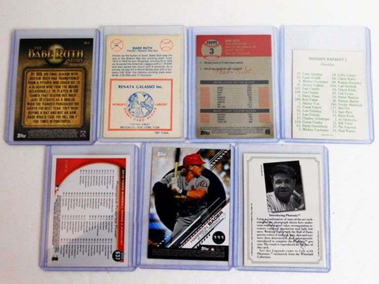 7 Babe Ruth Throwback Baseball Cards