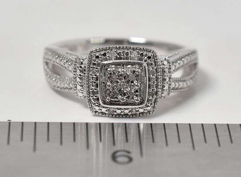 Diamond Ring in Sterling Silver