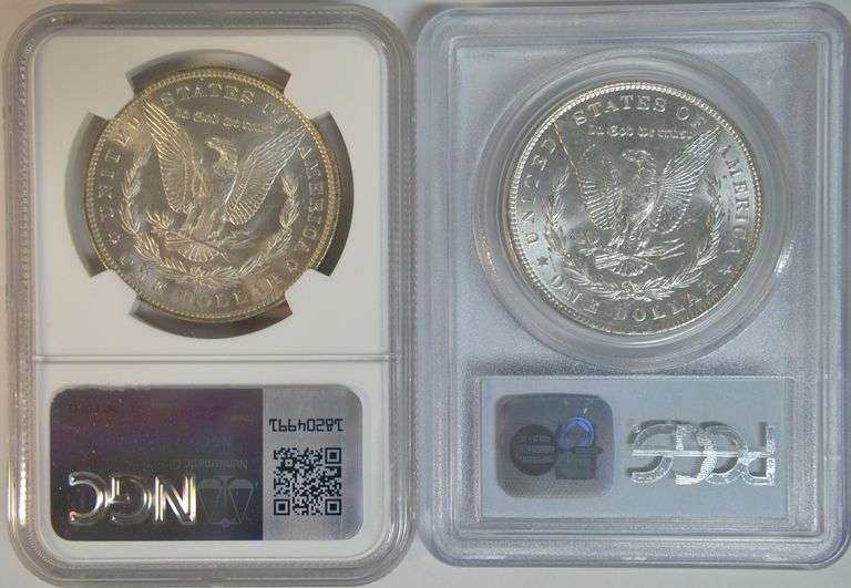 Impressive 'Gem' 1883-O (NGC) & 1886 (PCGS) Morgan Silver Dollars. MS64
