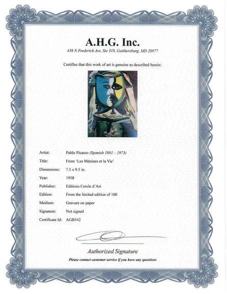 A remarkable Deluxe Edition of Les Ménines et la Vie by Pablo Picasso, published in Paris by Cercle 