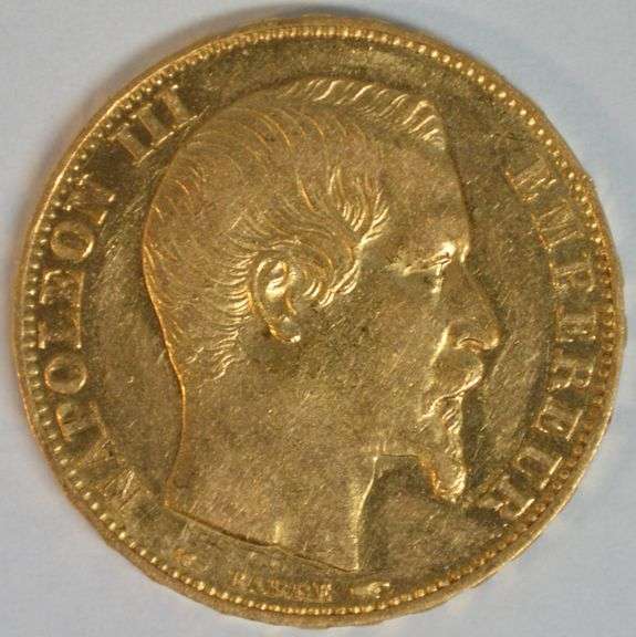 Real flashy high end 1854-A Napoleon French 20 Francs Gold Piece.