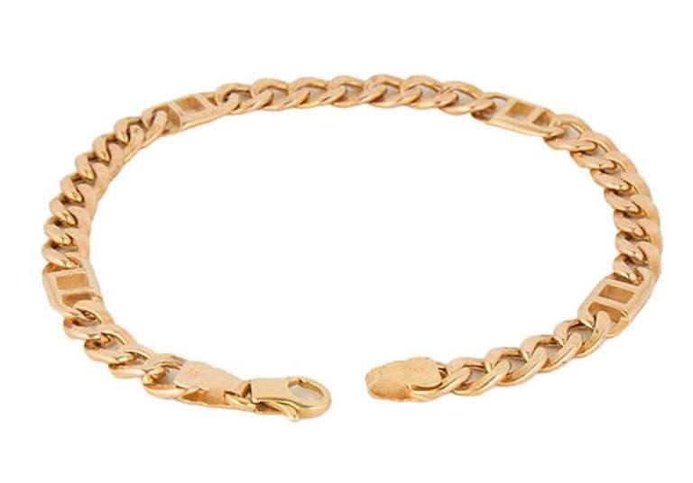 6.0MM Polished Fancy Curb Link Bracelet in 14K