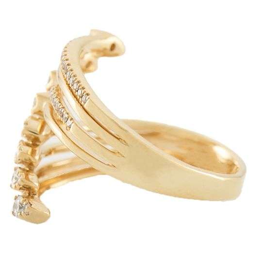 0.35ctw Diamond Multi Row Bypass Ring in 14K