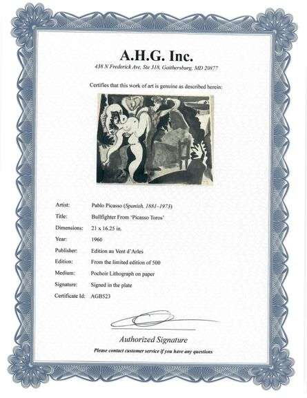 Pablo Picasso Toro "Bullfighter" Lithograph from 1960 Portfolio