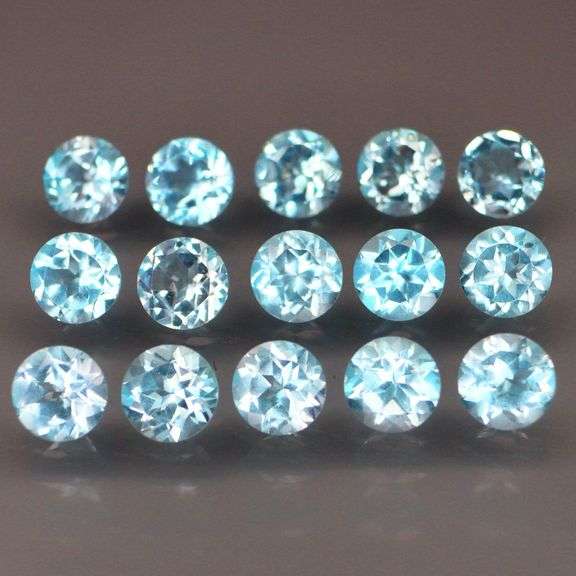 Matched! 15 piece 15.48ct full fire sky blue Topaz set!