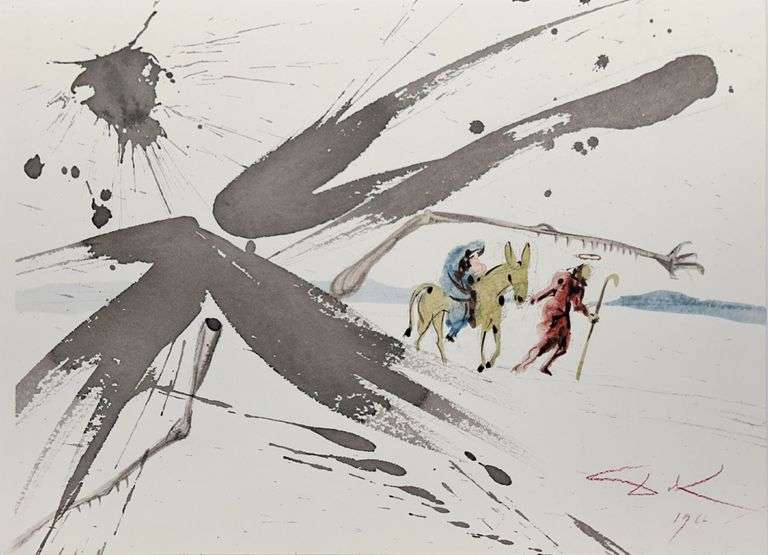 Highly Collectible and Rare Salvador Dali Original Lithograph from the 'Biblia Sacra' Suite