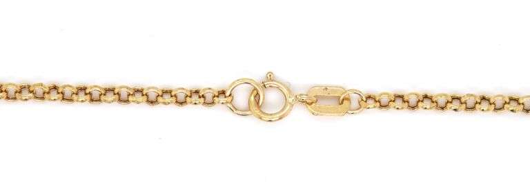 14kt Yellow gold Rolo link anklet
