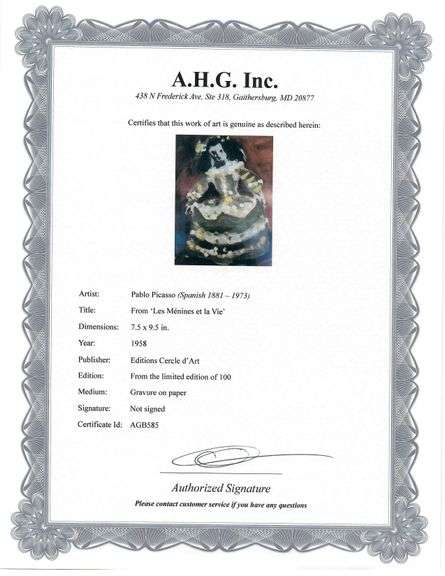 A remarkable Deluxe Edition of Les Ménines et la Vie by Pablo Picasso, published in Paris by Cercle 