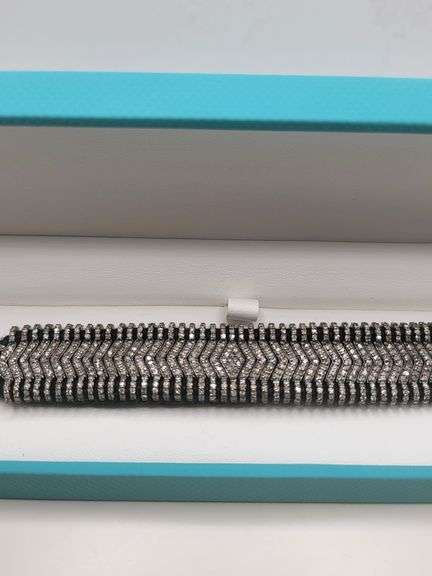 New! +10 ctw all natural diamond  weaved on fabric bracelet