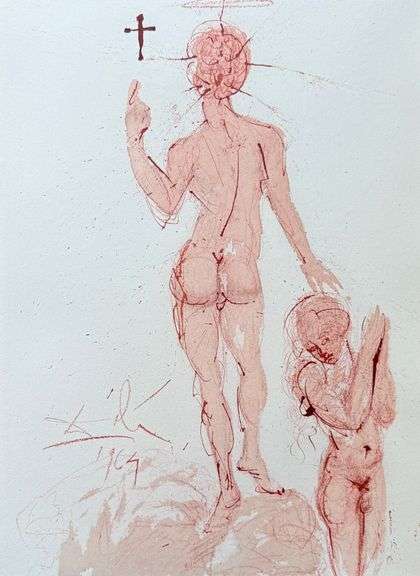 Highly Collectible and Rare Salvador Dali Original Lithograph from the 'Biblia Sacra' Suite