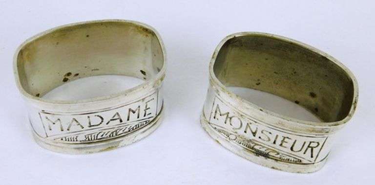 Vintage Madame & Monsieur Napkin Rings