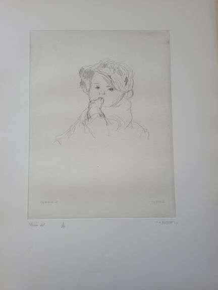 Investment! Very collectable remarkable limited edition Pierre-Auguste Renoir signed in the stone.