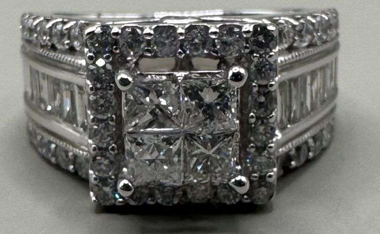 14K White Gold Princess Cut Diamond Ring