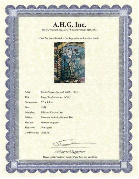 A remarkable Deluxe Edition of Les Ménines et la Vie by Pablo Picasso, published in Paris by Cercle 