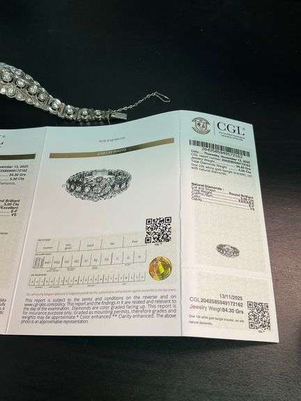 CERTIFIED WHITE GOLD DIAMOND VITAGE / ANTIQUE DIAMOND BRACELET