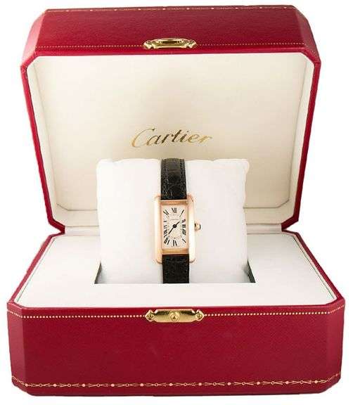 Cartier Tank Americaine 2503, 19 X 28mm, Silver Dial, 18K Rose Gold Ladies Watch