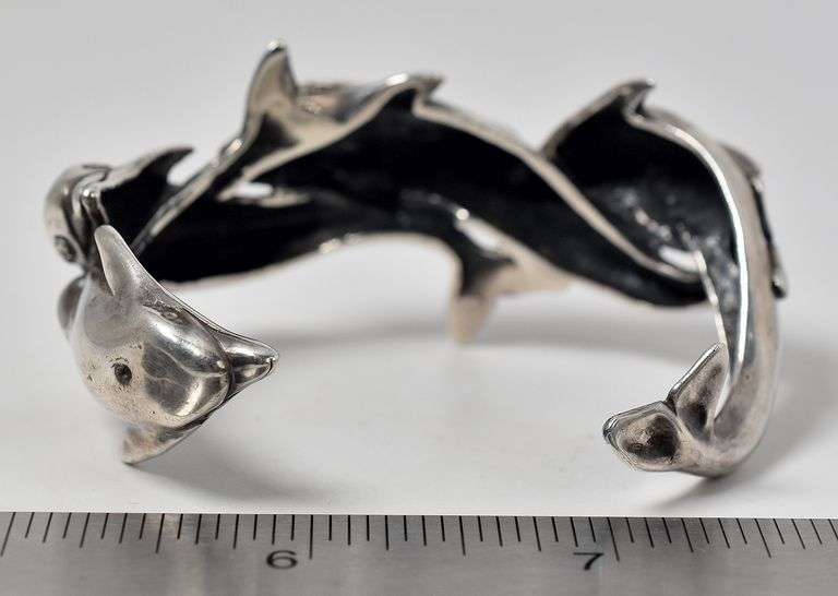 Dolphin Cuff Bracelet in Sterling Silver